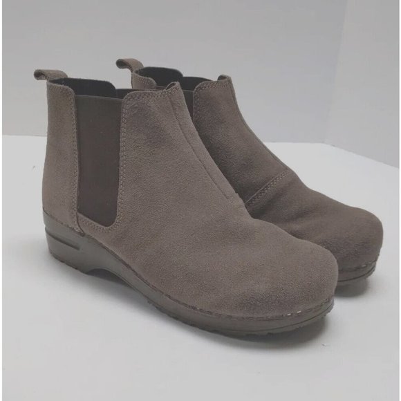 Sanita Taupe Suede Ankle Booties - Picture 1 of 12